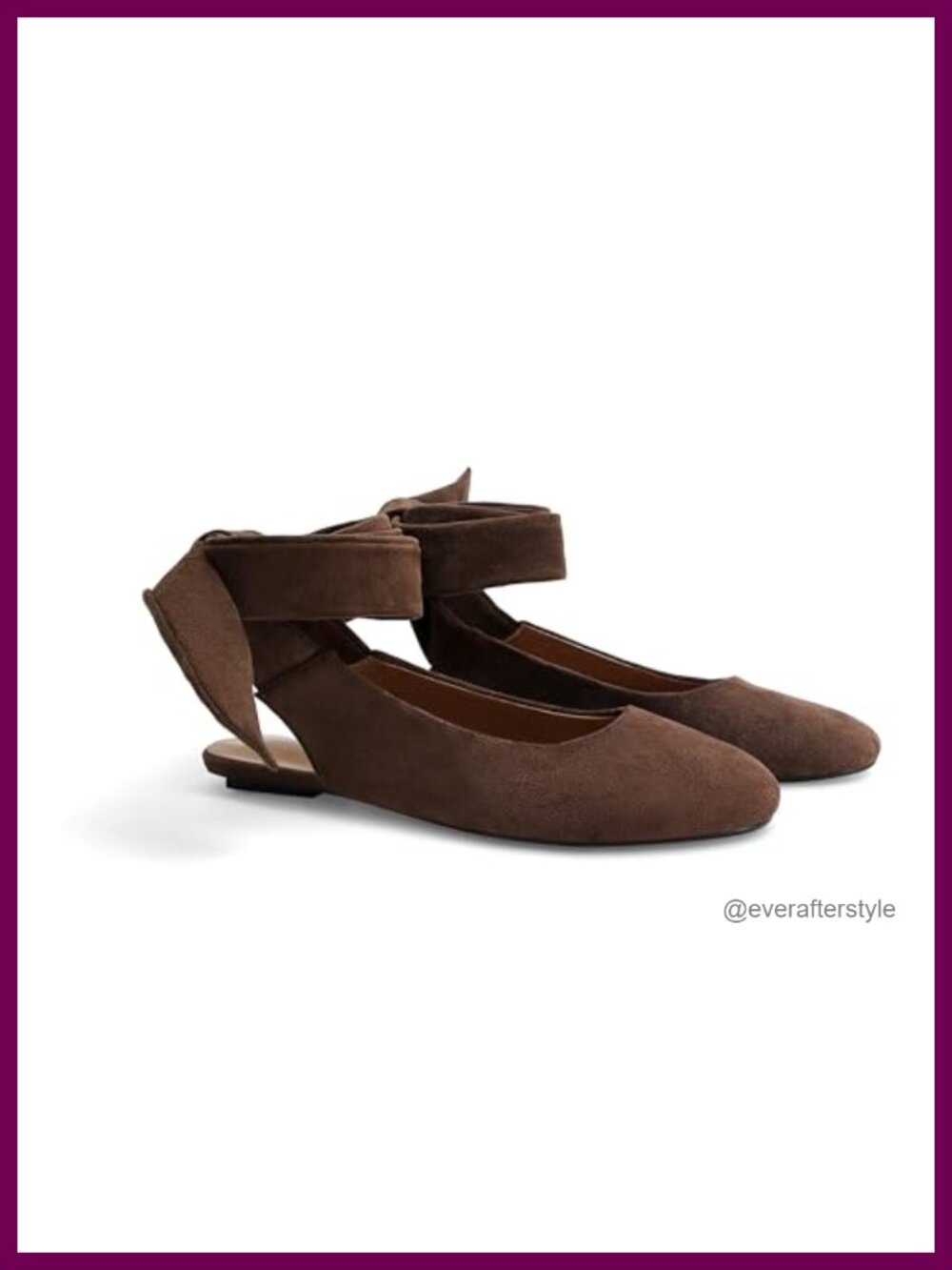 Lace Up Ballet Flats Faux Leather Round Toe Ankle Strap Casual Women's